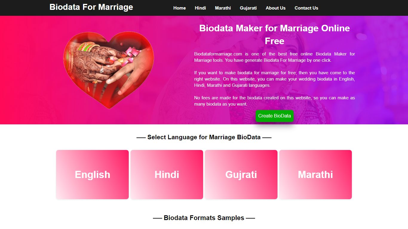 No.1 Biodata Maker for Marriage Online Free
